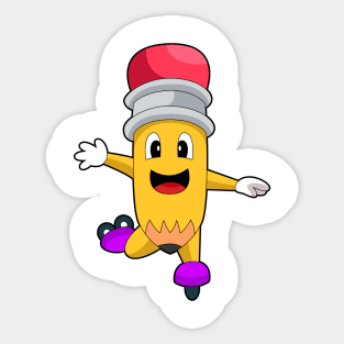 Pencil Inline skating Roller skates Sticker